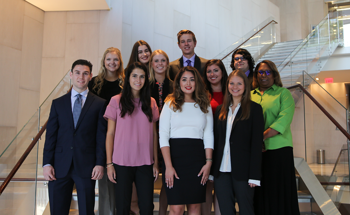 Students stand for a group picture at the Center for Strategic and International Studies